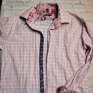 Visconti Men's‎ Pink/Blue XL Button Down Shirt